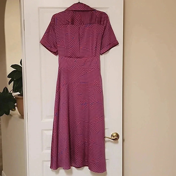 TAHARI ASL collared short sleeve wrap dress - Picture 4 of 5